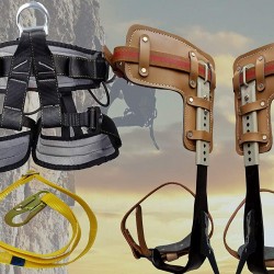 Evoke Gear Tree Climbing Spike Set Pole Spurs Climber Adjustable with Pro Harness