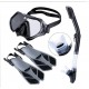 HRXS Snorkeling Suits, Goggles and Flippers Adult Snorkeling mask, All Dry Breathing Tube Diving Equipment Snorkeling Three-Piece,S/M