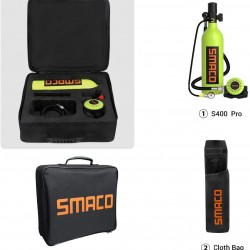 SMACO Scuba Tank Diving Gear for Diver Mini Scuba Tank Oxygen Cylinder with 15-20 Minutes Capability Diving Oxygen Underwater Breathing Device 1L Diving & Snorkeling Equipment S400 Pro