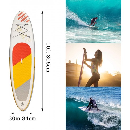 WelandFun Inflatable Stand Up Paddle Board 6 inchs Thick with Premium SUP Accessories Carry Bag, Surf Control, Non-Slip Deck, Leash, Paddle and Pump