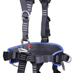 xgfqb Safety Climbing Harness, Safety Full Body Harness with 5 Point Adjustment, Back Padded, Chest, Back/Side D-Rings, Mountaineering Rock Climbing Rappelling Equip