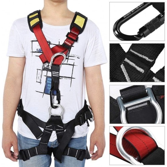 LYXG Outdoor Climb Harness Aerial Work Climbing Harness Safety Belt Adjustable Rescue Equipment Personal Protective Equipmen