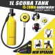 TSAUTOP Newest! 1L Mini Scuba Diving Cylinder Oxygen Tank Set Dive Respirator Air Tank Hand Pump for Snorkeling Breath Diving Equipment