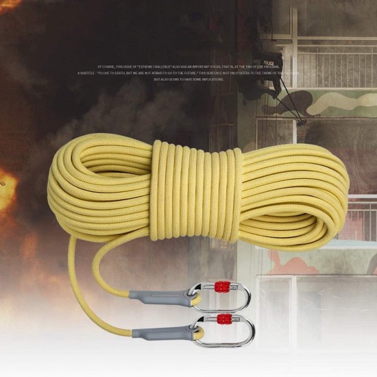 10m Kevlar Static Rope, Fireproof and wear-Resistant high-Rise Escape Rope Outdoor Rope high-Altitude Safety Rope(Diameter:10.5mm)