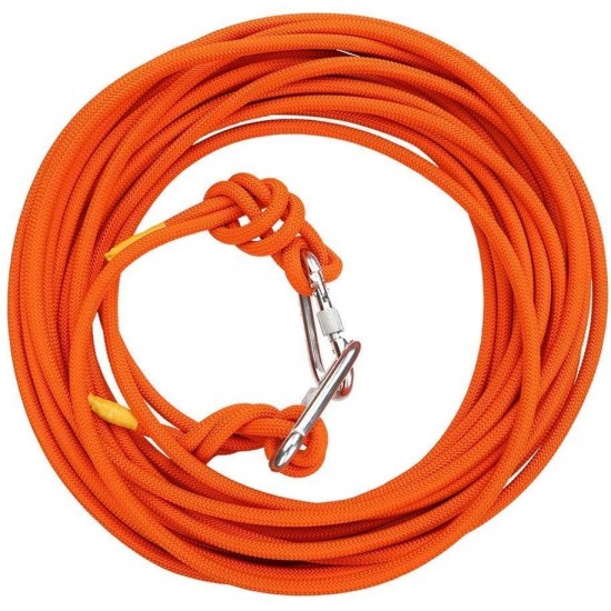 CHUNSHENN Climbing Rop Hemp Rope, Rescue Rope, Emergency Rope, Steel Core, 10mm, Can Withstand 1400kg, High-Rise Fire Rescue Spare Rope (Color : Orange, Size : 20m) Outdoor Recreation