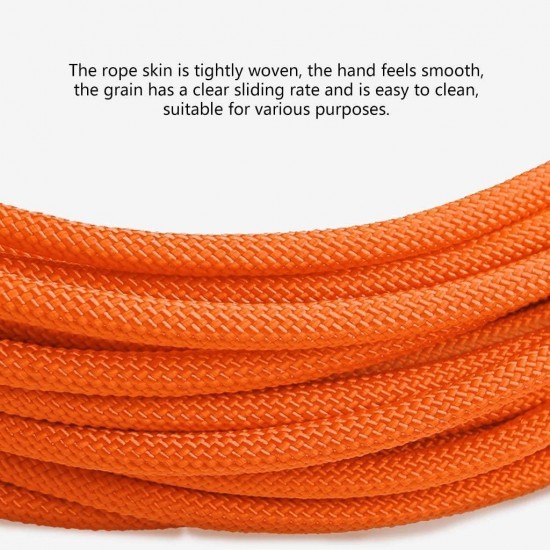 CHUNSHENN Climbing Rop Hemp Rope, Rescue Rope, Emergency Rope, Steel Core, 10mm, Can Withstand 1400kg, High-Rise Fire Rescue Spare Rope (Color : Orange, Size : 10m) Outdoor Recreation