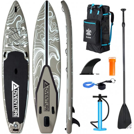 XGEAR 12'6'' Inflatable Stand Up Paddle Board for Racing with Fins and Free Premium SUP Repairing Kit, Backpack, Adjustable SUP Paddle, Leash and Hand Pump with Gauge