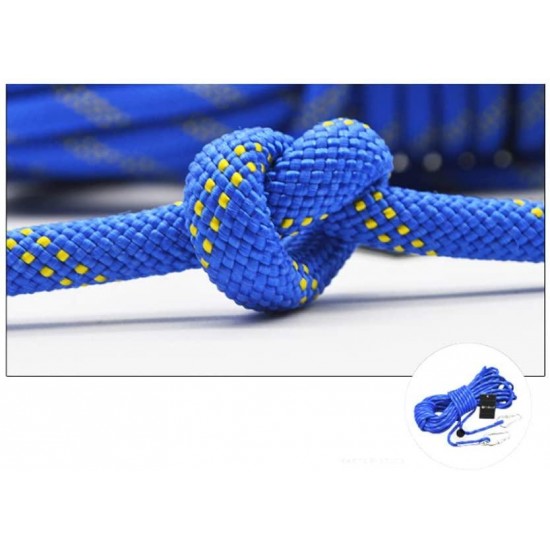 30m Climbing Rope - Outdoor Climbing Rope Lifeline Rescue Rope Climbing Equipment Rope Static Rope wear Rope Safety Rope(Blue) Diameter:10mm