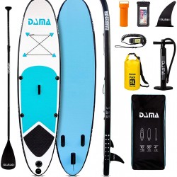 DAMA Youth 10' Inflatable Sup Stand Up Paddle Board, Youth Board, Premium Board Accessories, Floating Paddle, Single Hand Pump, Waterproof Bag, All Round Board
