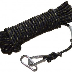 ZHWNGXO Black 10mm Battle Rope, 10m, 15m, 25m, 30m, 40m, 50m, 60m Inner Core 3mm Steel Wire Safety Rope (Size : 60m)