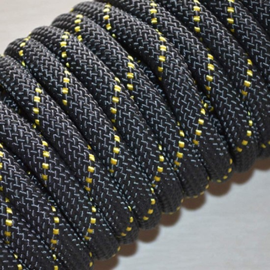 ZHWNGXO Black 10mm Battle Rope, 10m, 15m, 25m, 30m, 40m, 50m, 60m Inner Core 3mm Steel Wire Safety Rope (Size : 60m)