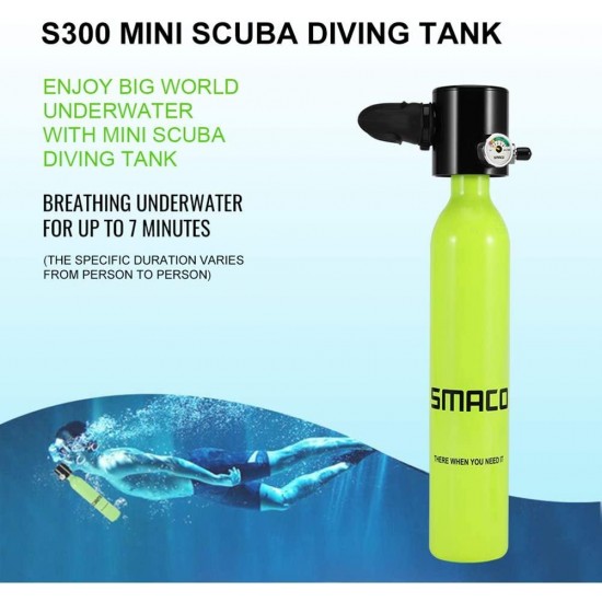 SMACO Scuba Tank for Diving Tank Mini Scuba Dive Cylinder Support 5-10 Minutes Scuba Diving Equipment Tank Mini Scuba Tank Breath Underwater Device Professional Pony Bottle for Family, Party and Trip
