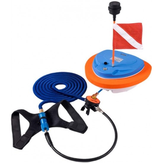 AQUAROBO Nemo Portable&Rechargeable Diving Ventilator System, for Water Sports, Scuba Diving.Electric Waterproof Air Pump,with 39ft Hose & Second Stage Regulator Octopus Hookah with Mouthpiece