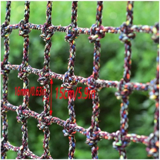 Children's Outdoor Climbing Net Soccer Field Fence Net Cargo Protection Rope Net Truck Trailer Net Restaurant Ceiling Decoration Net Rope 16mm Thick Mesh 15cm