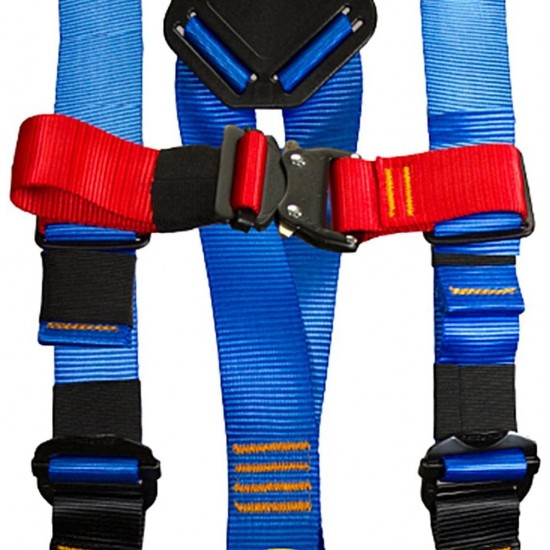 Fusion Climb TCH-107-2FB-S Full Body Climbing Harness, Blue Black, One Size