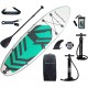 Aqua Plus 11ftx33inx6in Inflatable SUP for All Skill Levels Stand Up Paddle Board, Adjustable Paddle,Double Action Pump,ISUP Travel Backpack, Leash,Shoulder Strap,Youth & Adult Inflatable Paddle Board