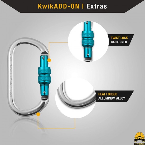 KwikSafety Mandrill Harness 1 PC, 2 Pack, Combo Pack, Bundle, KIT Climbing Harness, Ascenders, Descenders, Pulleys, Carabiners, Tool Lanyards, Fall Protection Climbing Gear for Outdoor