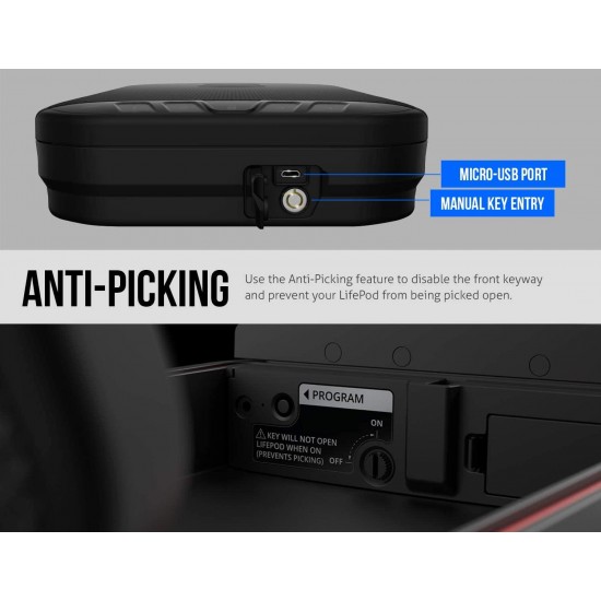 VAULTEK LifePod Secure Waterproof Travel Case Rugged Electronic Lock Box Travel Organizer Portable Handgun Case with Backlit Keypad