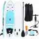 Inflatable Stand Up Paddle Board with Free SUP Accessories and Backpack - 10 FT Surfboard - Adjustable Fin Paddle - Youth & Adult Standing Boat | Extra Wide Double PVC Wall Max Capacity 240 LB