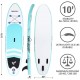 Inflatable Stand Up Paddle Board with Free SUP Accessories and Backpack - 10 FT Surfboard - Adjustable Fin Paddle - Youth & Adult Standing Boat | Extra Wide Double PVC Wall Max Capacity 240 LB