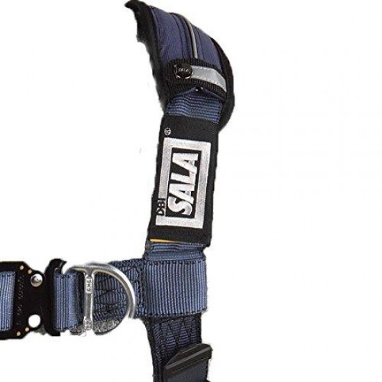 3M DBI-SALA ExoFit XP 1110302 Tower Climbing Harness, Front/Back/Side D-Rings, Belt w/Back Pad, Seat Sling w/Position Rings, QC Buckles, Large,Blue/Gray