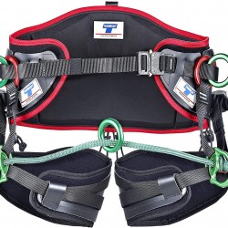 Teufelberger treeMOTION Harness for Arborists – Belt-and-Sit Saddle with Rear Tie-in Attachment (One-Size, Black)