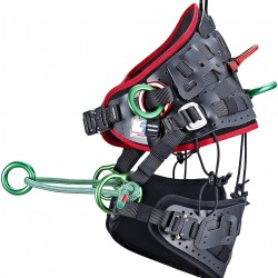Teufelberger treeMOTION Harness for Arborists – Belt-and-Sit Saddle with Rear Tie-in Attachment (One-Size, Black)
