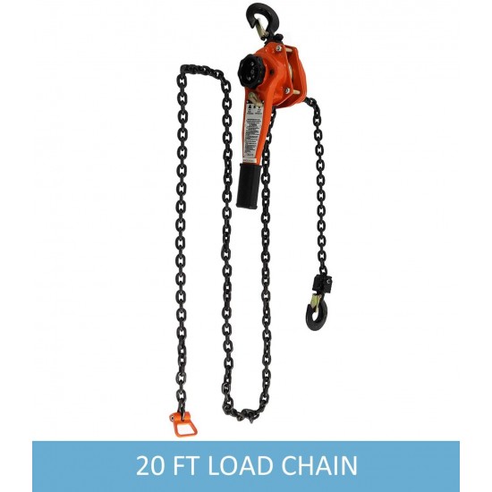 Amarite Chain Hoist Lever Hoist 1.5Ton 3300Ibs 20ft Load Chain Manual Chain Hoist Industrial Grade Type Connection for Lifting Hook …