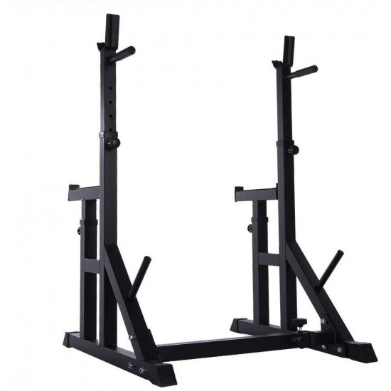 Barbell Rack,220Lbs Max Load Adjustable Squat Stand Dipping Station Weight Bench,Adjustable Squat Rack Dipping Station Dip Stand Barbell Free Bench Press Stands for Home Gym