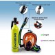 DEDEPU Scuba Cylinder Full Face Diving Mask Size L/XL Scuba Oxygen 1L Tank Blue Color with Manual Oxygen Pump