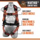 Malta Dynamics Warthog Comfort MAXX Construction Safety Harness with Removable Belt, Side D-Rings and Extra Padding – OSHA/ANSI/CSA Compliant, Full Body Harness for Fall Protection, Orange (3X-LG)