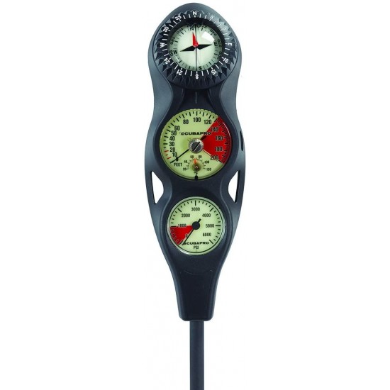 Scubapro 3-Gauge in-Line Diving Console with FS-1.5 Compass, PGPSI DGFT