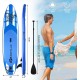 Goplus Inflatable Stand Up Paddle Board, 6.5” Thick SUP with Carry Bag, Adjustable Paddle, Bottom Fin, Hand Pump, Non-Slip Deck, Leash, Repair Kit