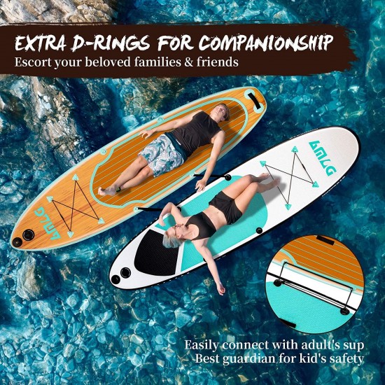 DAMA Youth 10' Inflatable Sup Stand Up Paddle Board, Youth Board, Premium Board Accessories, Floating Paddle, Single Hand Pump, Waterproof Bag, All Round Board