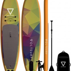 VoltSurf - 11' All-Around - iSUP Inflatable Paddle Board Kit + Leash & Backpack w/Wheels (6 Inch Thick)