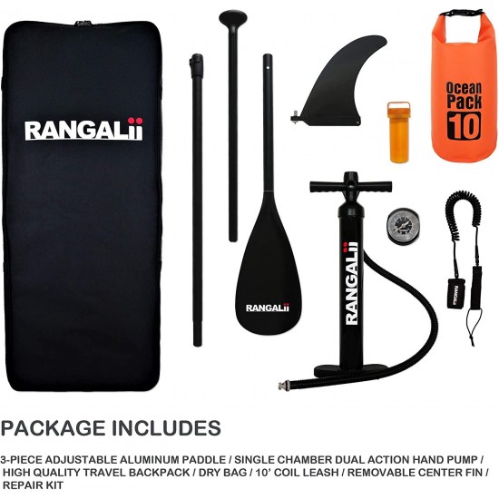 RANGALii 11' Foot Inflatable SUP Stand Up Paddle Board(32