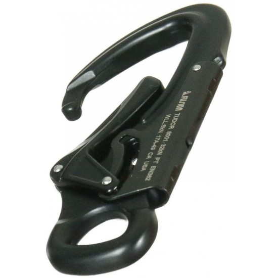 Fusion Climb Tudor Lightweight Aluminum Double Locking Captive Eye Snap Hook Carabiner 32kN Black 10-Pack