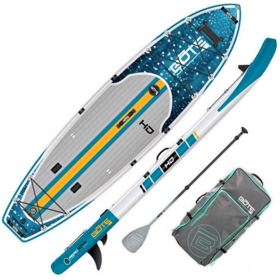 BOTE HD Aero Inflatable Stand Up Paddle Board, SUP with Accessories | Pump, Paddle, Fin & Travel Bag, Native Whale Shark