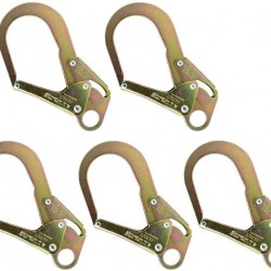 Fusion Climb Infinity High Strength Steel Extra Large Drop Forged Double Lock Rebar Snap Hook 5-Pack