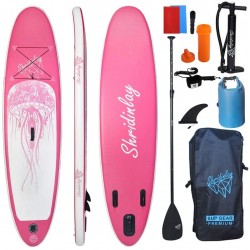 Shridinlay Inflatable Stand Up Paddle Board Surfing SUP Boards, 6 Inches Thick ISUP Boards with Backpack,Adjustable Paddle, Waterproof Bag,Leash,and Hand Pump for All Skill Levels