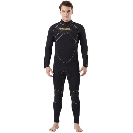 Wetsuit Man 5mm Neoprene Full Wetsuit Man's Dive Sector Back Zip for Men-Snorkeling, Scuba Diving Swimming, Surfing