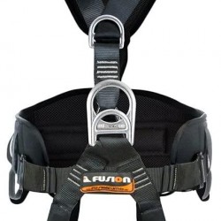 Fusion Climb Tac Rescue Tactical Full Body EVA Padded Heavy Duty Steel Adjustable Zipline Harness 23kN S Black