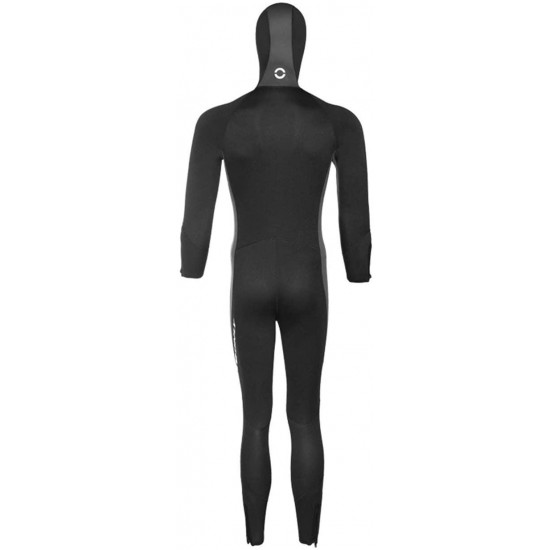 Xinsy Men's and Women's 5MM Neoprene Hooded Wetsuit, Full Body Warm Padded Knee Pads Front Zipper Diving Suit for Snorkeling Scuba Diving Swimming Surfing