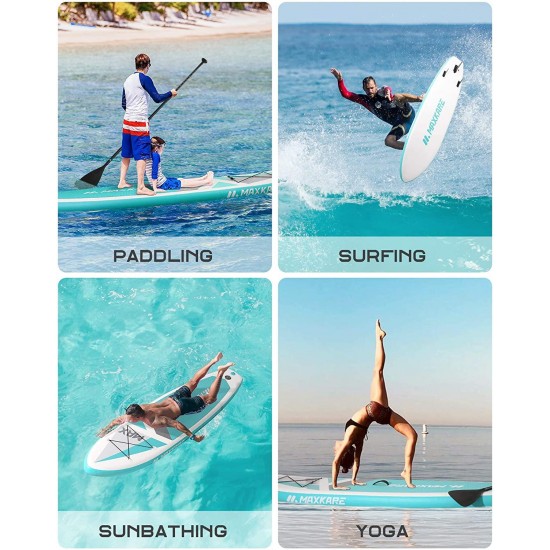 MaxKare Sup Inflatable Stand Up Paddle Board with 10'30''6'' Premium Paddleboard & Bi-Directional Pump & Backpack Portable for Youth Adult Have Fun in River, Oceans and Lakes