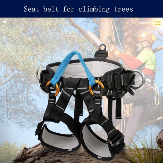 Outdoor Tree Climbing Harness, Climbing Belt,for Men and Women Climbing Waist Harness Safety Rock Climbing Rappelling Equipment (Black, Orange, Blue)