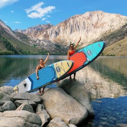 ISLE Explorer (2019 Model) Inflatable Stand Up Paddle Board & iSUP Bundle Accessory Pack — Durable, Lightweight with Stable Wide Stance — 300 Pound Capacity, 11' Long, 6