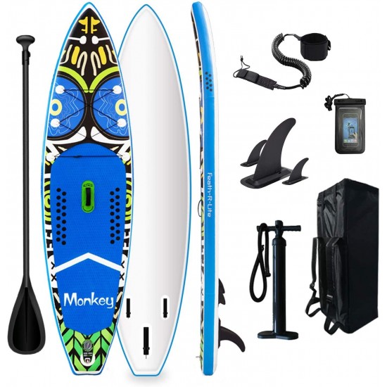 Tuxedo Sailor Inflatable Stand Up Paddle Board Surfboard Ultra-Light (18.9lbs) SUP with Adj Paddle, ISUP Backpack, Pump, Phone Bag, Leash for Adults and Kids of All Levels of Surfing