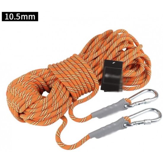 ZHWNGXO 10.5mm Electrostatic Rope, Climbing Rope Polyester Tight Weaving Not Loose for Climbing/Rappelling/Caving/Rescue (Size : 15m)