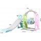 3 in 1 Kids Slide，Toddler Climber and Swing with Basketball Frame, Colorful Music Ball Pool Ocean Ball Climbing Stairs,Unisex, for Indoor and Outdoor Use