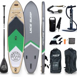 UICE Grey Wood Inflatable Stand Up Paddle Board 11'x33 x6, Unique Classic Design with Premium Standard Accessories Popular Size for Turing, Surfing and Yoga